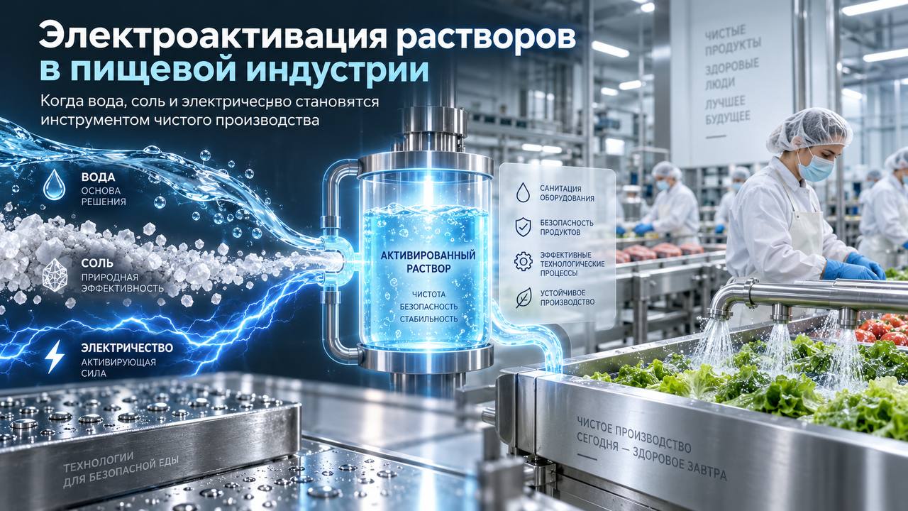 Электроактивация растворов в пищевой индустрии — вода, соль и электричество как инструмент чистого производства